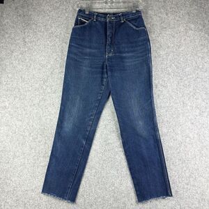 Vintage Gloria Vanderbilt GV Murjani Jeans Womens 11 Dark Wash Cropped Raw Hem*